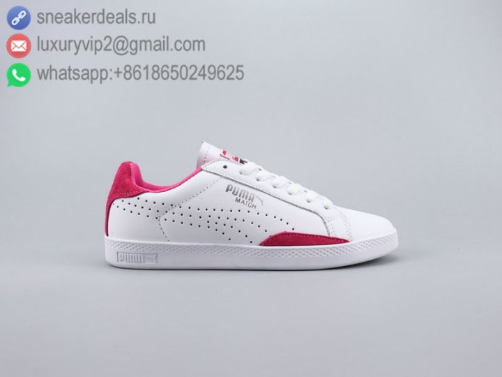 Puma Match 74 Open FM Women White Red Leather Sneakers Size 36-40